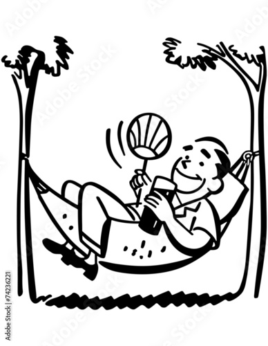 Man Lounging In Hammock