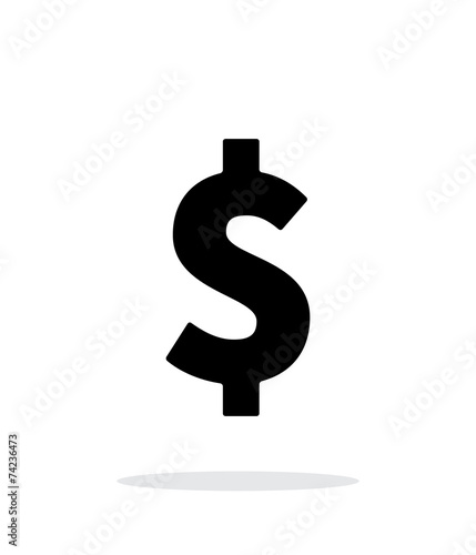 Dollar icon on white background.