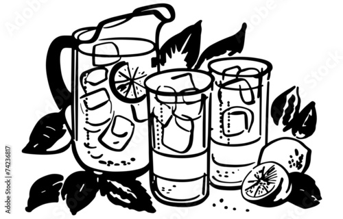 Lemonade Pitcher And Glasses