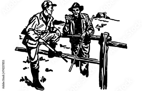 Hunter And Farmer Chatting