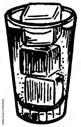 Glass With Ice Cubes