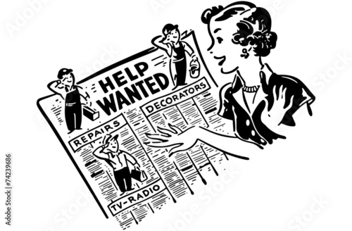 Gal Reading Help Wanted Ads