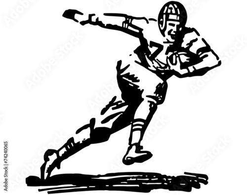 Football Player Running With Ball