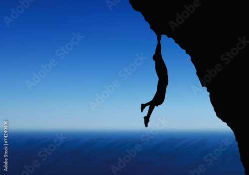 illustration of senior climber man silhouette
