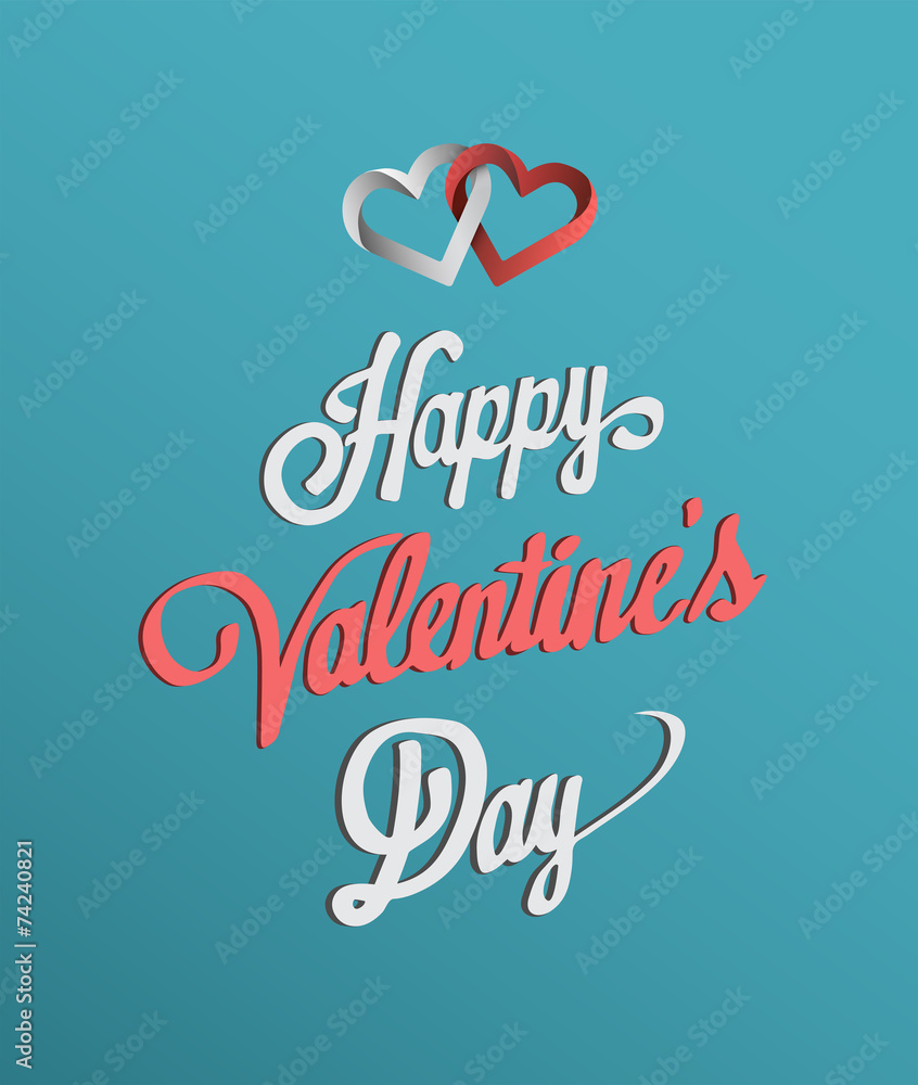Naklejka premium Happy Valentines Day vector with hearts