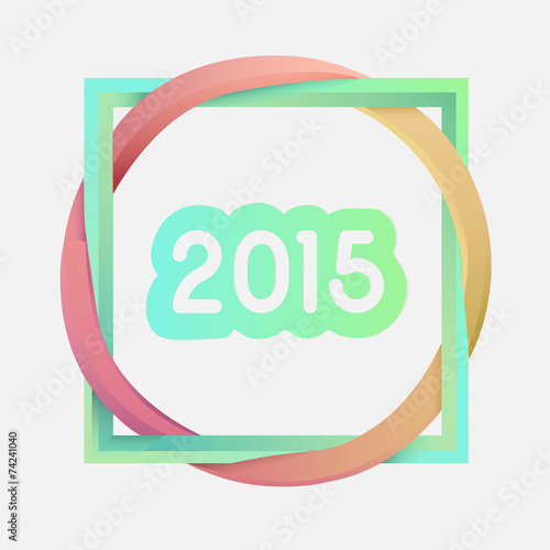 Interlocking square and circle with 2015