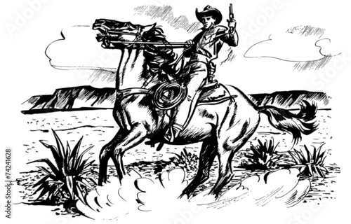 Cowboy On Horseback