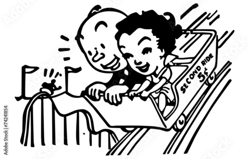 Couple On Roller Coaster