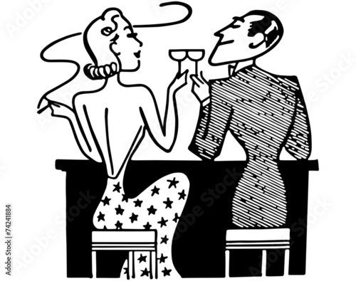 Couple Having Cocktails In Club