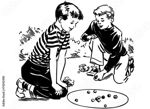 Boys Playing Marbles