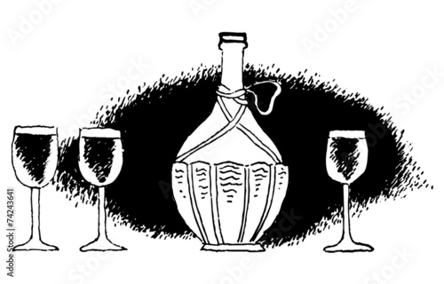 Bottle Of Wine And Glasses