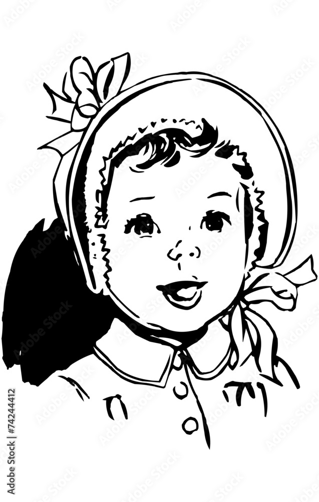 Baby With Round Bonnet Baby With Round Bonnet