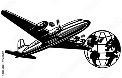Airplane And Globe