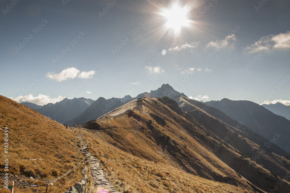 Obraz premium View from Kasprowy Wierch on direction to Liliowe, Swinica and Z
