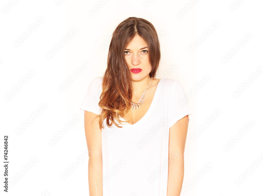 Frau in weißem Shirt Frau in weißem Shirt