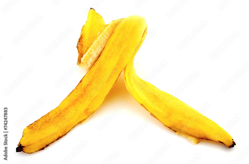 Banana peel isolated on white Banana peel isolated on white