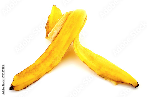 Banana peel isolated on white