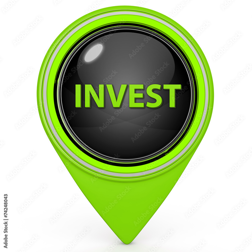 Invest pointer icon on white background Invest pointer icon on white background