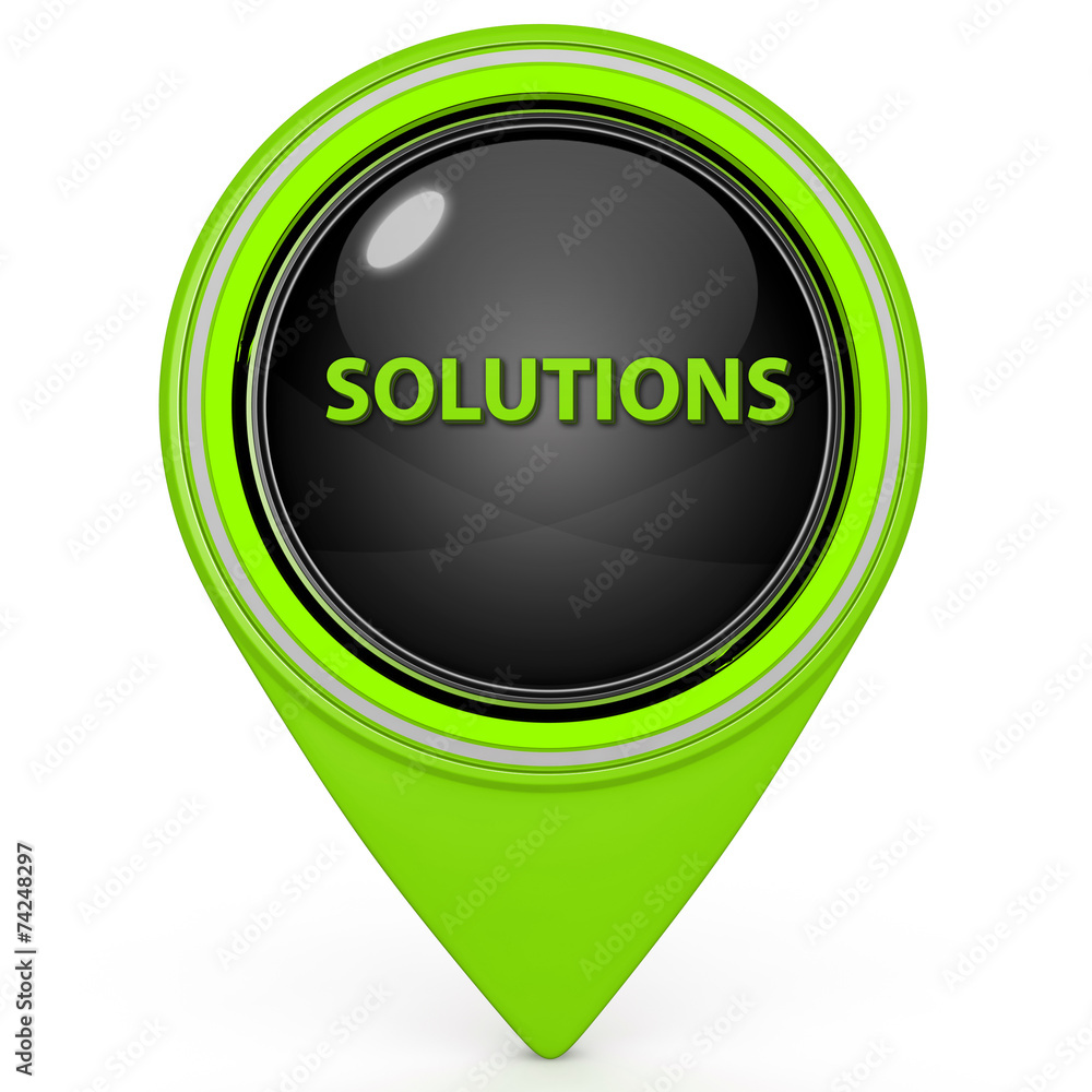 Solutions pointer icon on white background Solutions pointer icon on white background