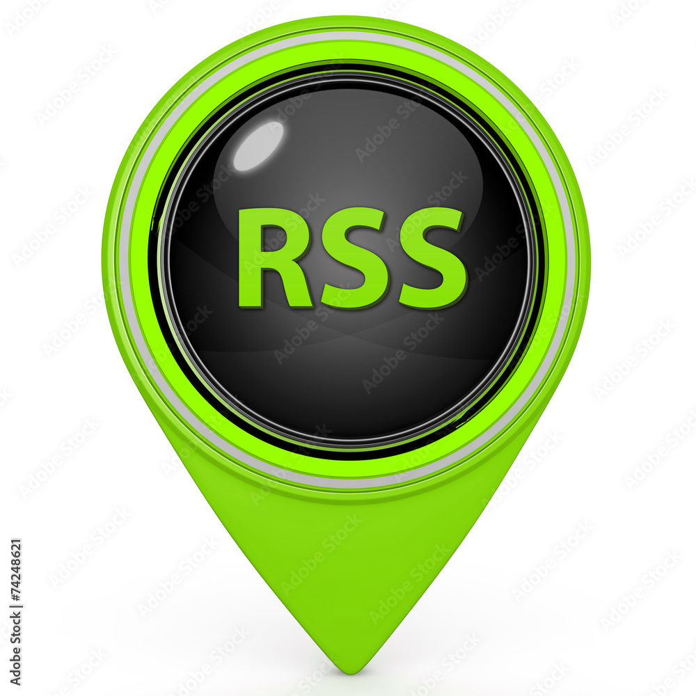 RSS pointer icon on white background RSS pointer icon on white background