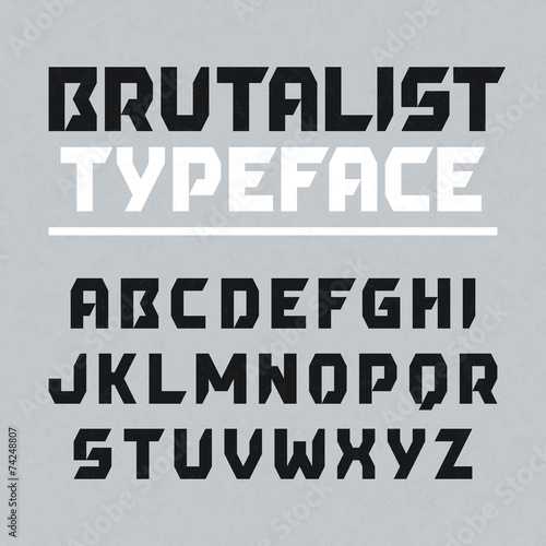 Brutalist typeface, alphabet
