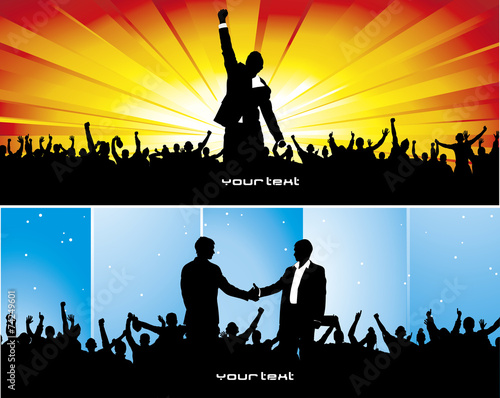 Posters with successful businessmen and politicians