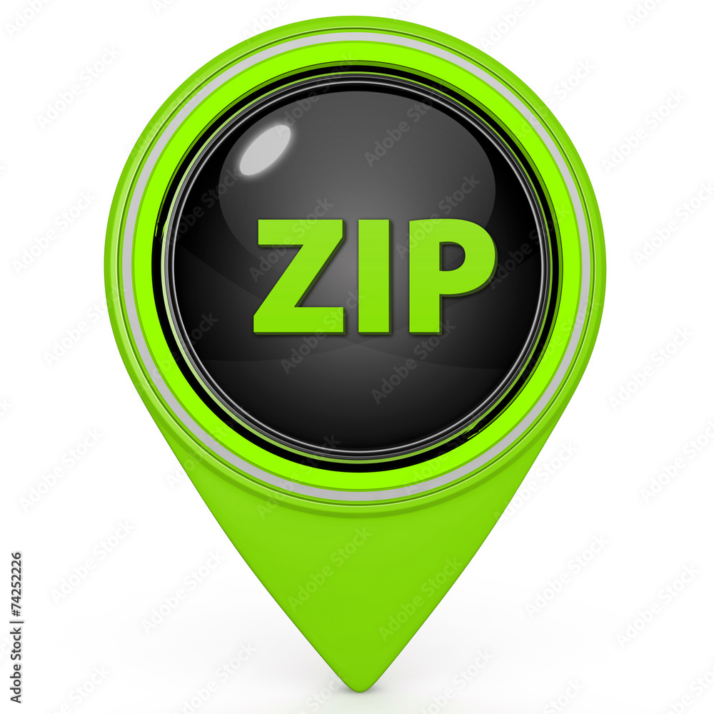 ZIP pointer icon on white background ZIP pointer icon on white background