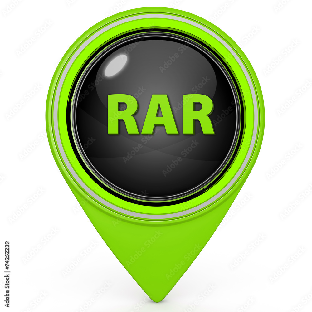 RAR pointer icon on white background RAR pointer icon on white background