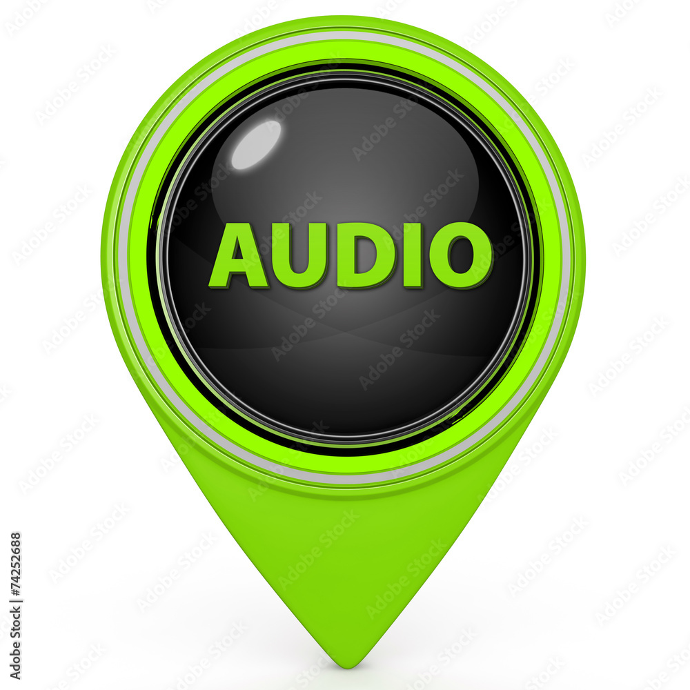 Audio pointer icon on white background