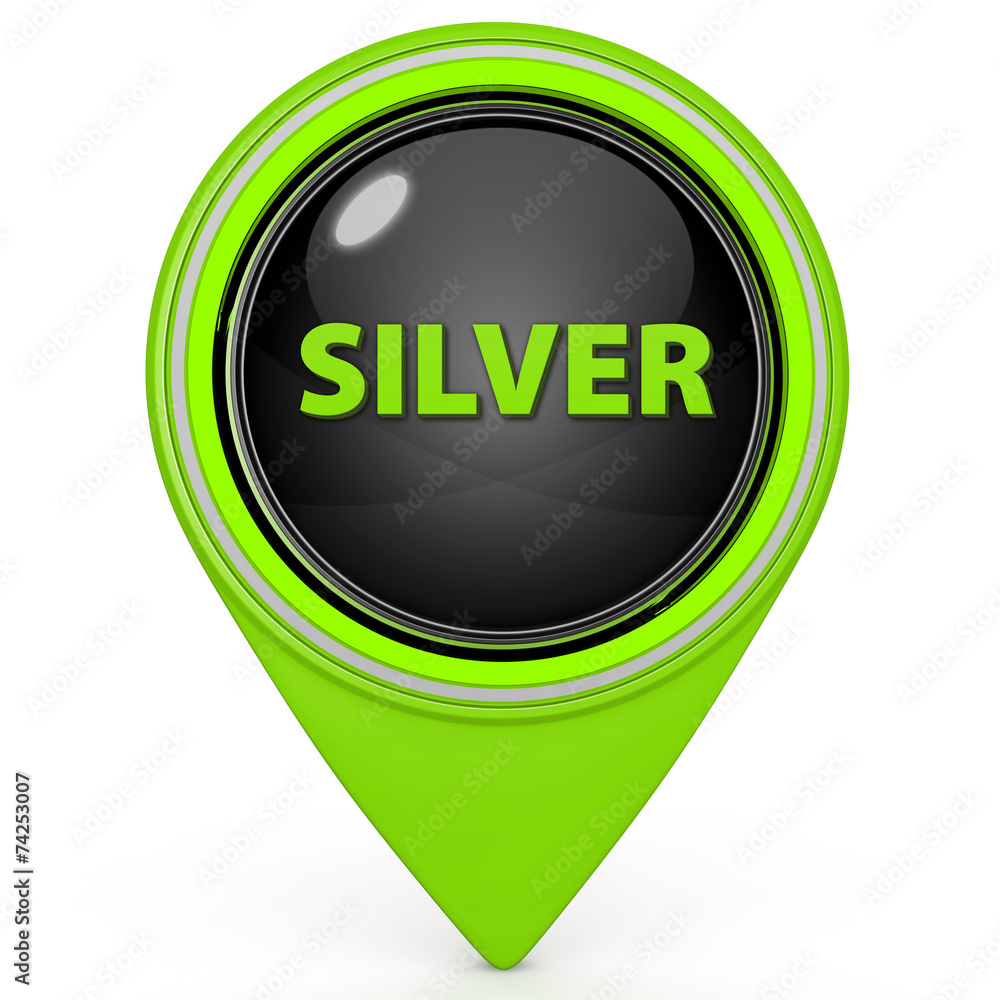 Silver pointer icon on white background Silver pointer icon on white background