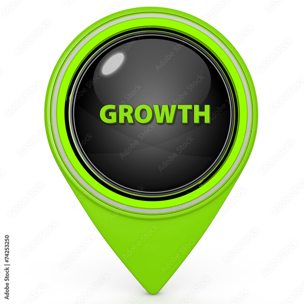 Growth pointer icon on white background Growth pointer icon on white background