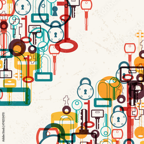 Background design with locks and keys icons.
