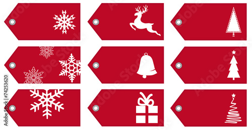 Geschenkanhänger mit Weihnachtsmotiven