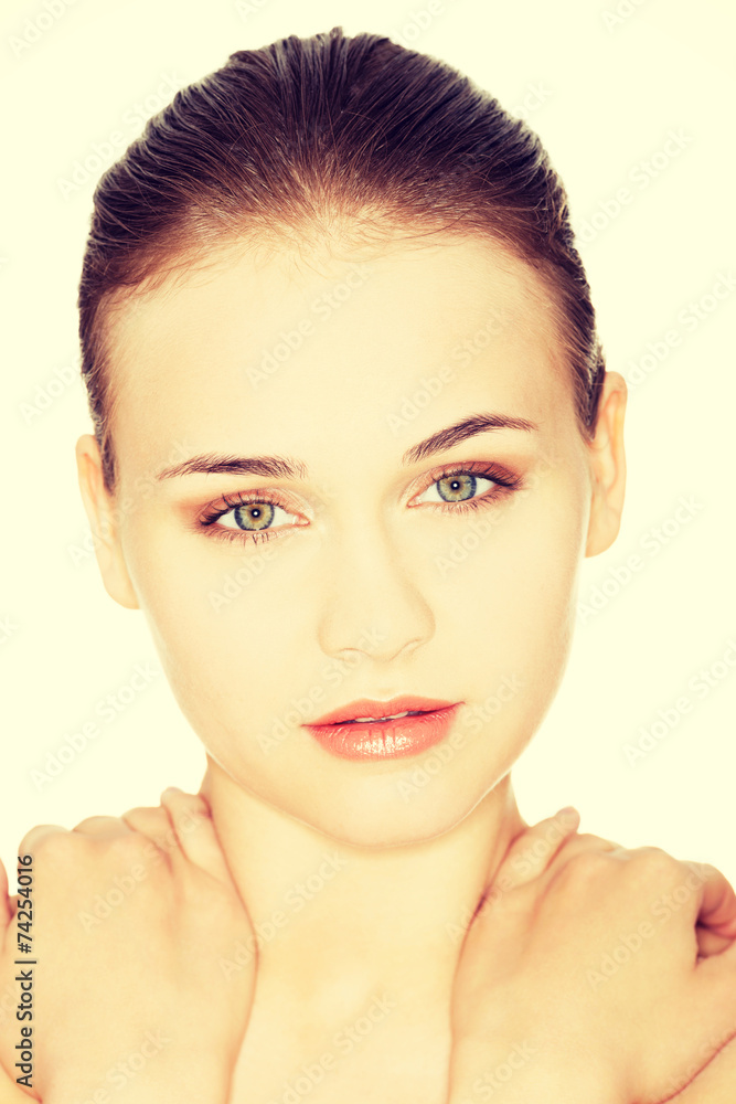 Beautiful young woman with healthy clean skin. Beautiful young woman with healthy clean skin.
