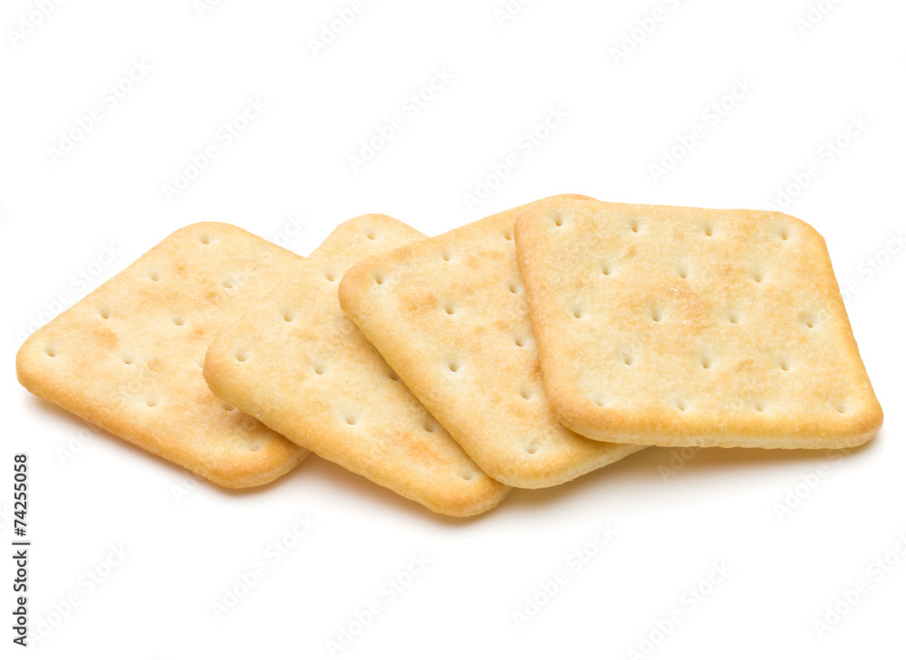 Dry cracker cookies isolated on white background cutout Dry cracker cookies isolated on white background cutout
