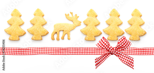 Weihnachtsplätzchen Hirsch mit Karoband