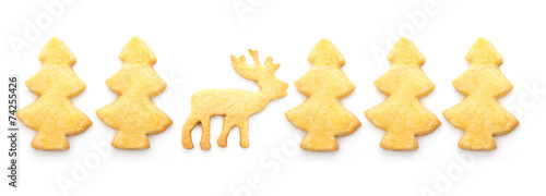 Weihnachtsplätzchen Hirsch und Tannenbaum