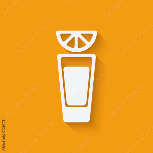 tequila with slice of lime