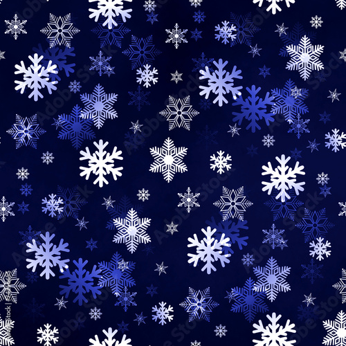 Dark Blue Snowflakes