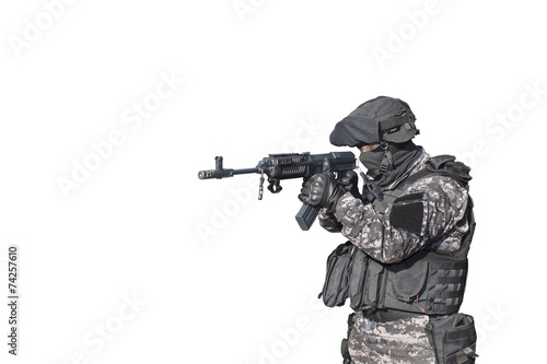 Special Forces soldier, with assault rifle "sa.vz.58" ;,