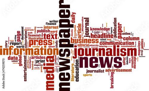Newspaper word cloud concept. Vector illustration