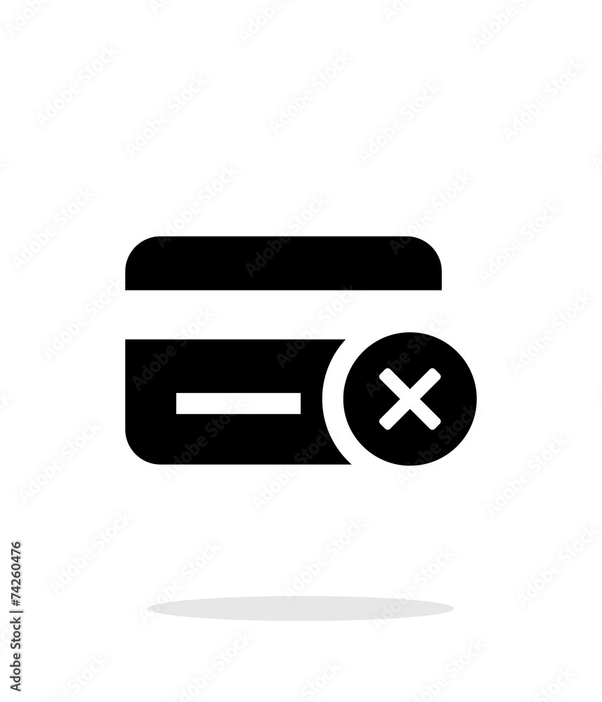 Credit card denied icon on white background. Credit card denied icon on white background.