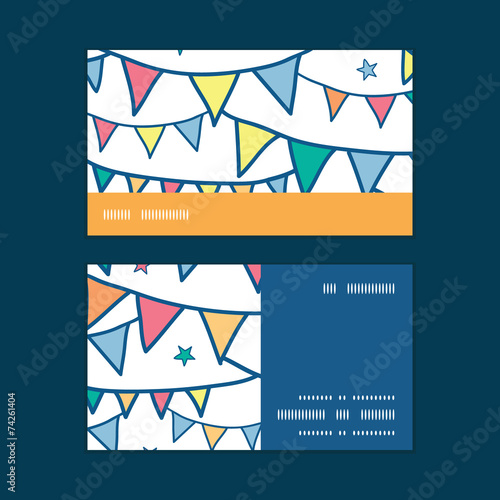 Vector colorful doodle bunting flags horizontal stripe frame