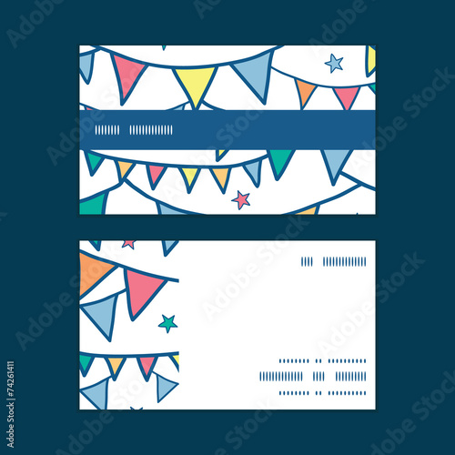Vector colorful doodle bunting flags horizontal stripe frame
