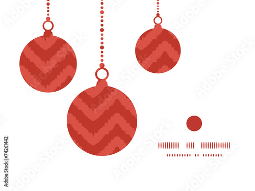 Vector colorful ikat chevron Christmas ornaments silhouettes