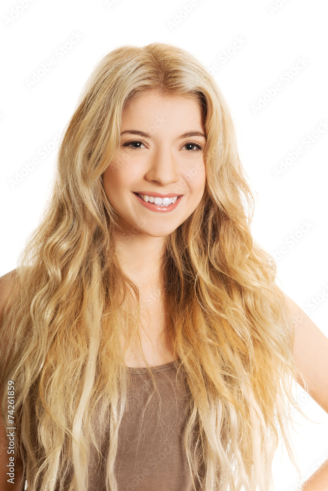 Portrait of smiling young caucasian woman Portrait of smiling young caucasian woman
