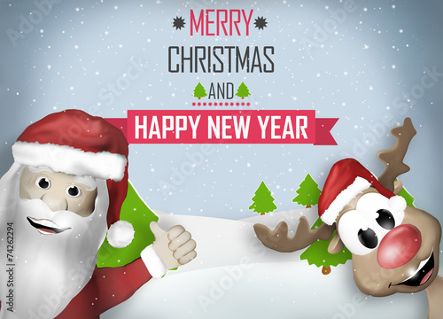 Santa and Reindeer Happy Ch...