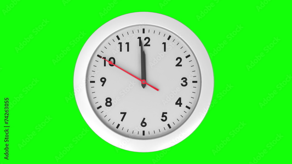 Clock ticking on green background Clock ticking on green background