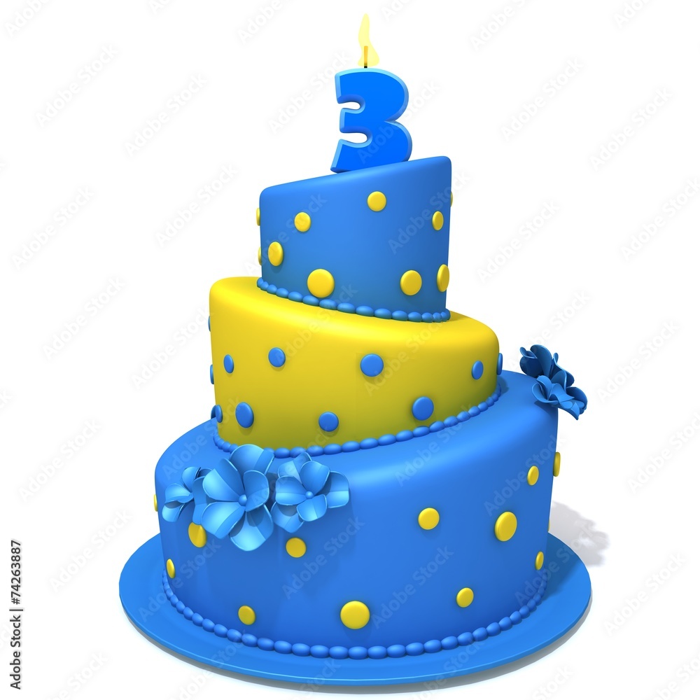 Birthday cake with number three Birthday cake with number three