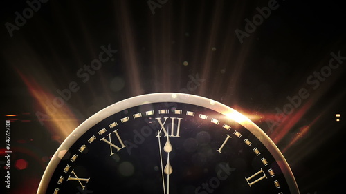 Countdown to midnight with exploding fireworks